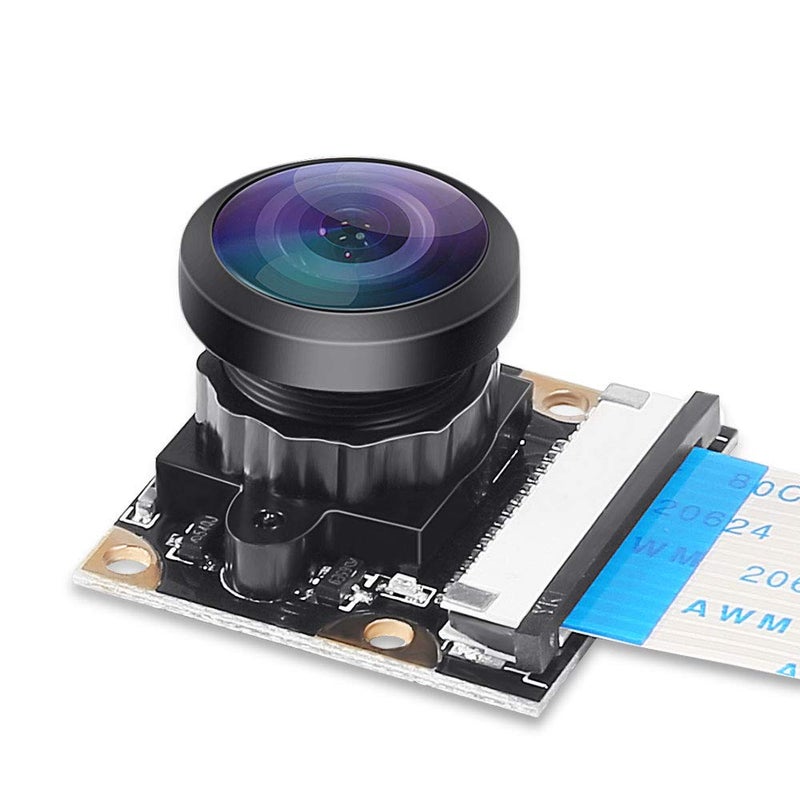 DORHEA Raspberry Pi 4 B Camera - 222 FoV Fisheye Wide Angle Webcam With Night Vision, 5 Megapixel 1080p OV5647 Video Module for Pi Model 3 A/B/B+, 2 and 3 B+ - Image 1